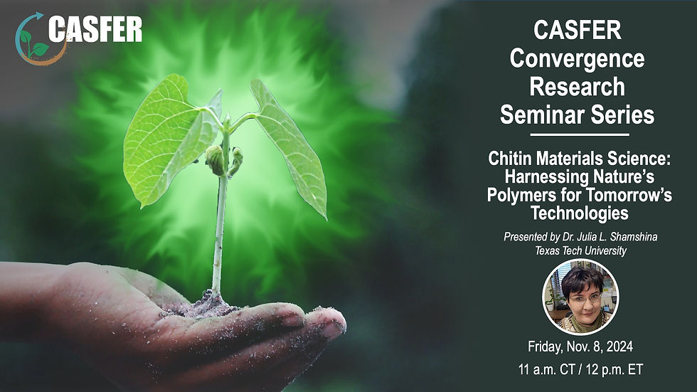 CCR Seminar: Chitin Materials Science: Harnessing Nature’s Polymers for Tomorrow’s Technologies