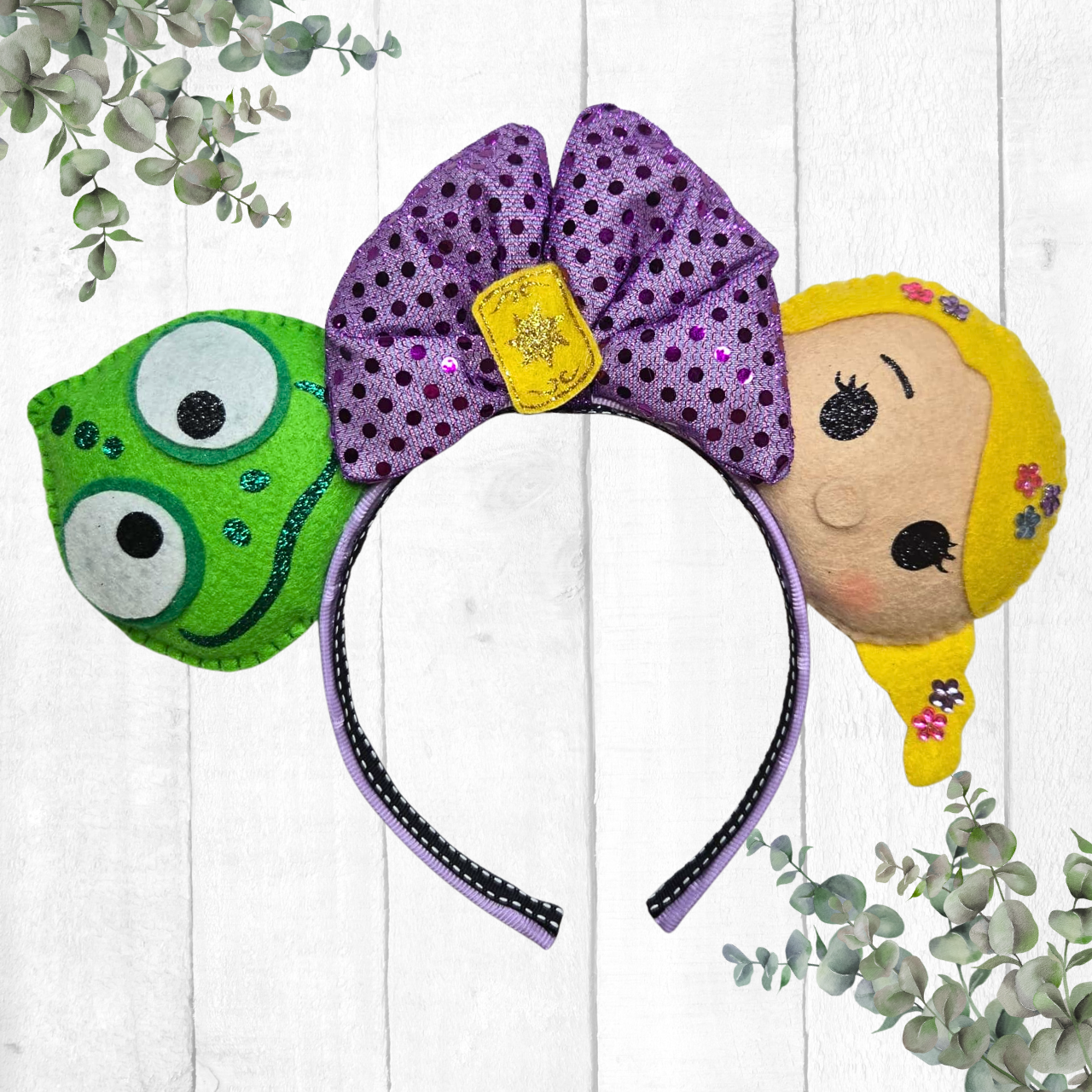 Rapunzel Ears Princess Headband with unique, design. Perfect for the parks, combining style, and comfort.