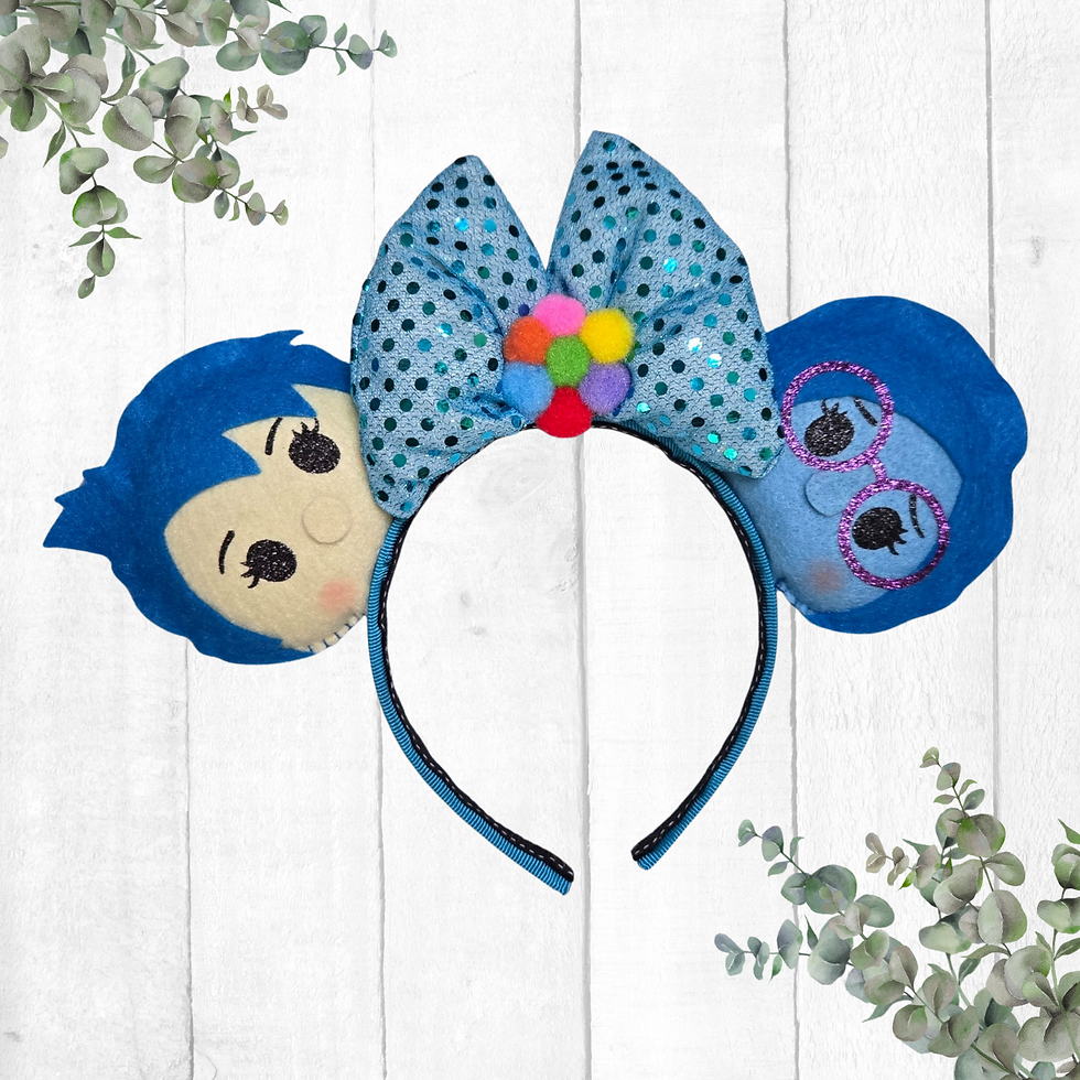 Joy and Sadness Headband with unique, design. Perfect for the parks, combining style, and comfort.