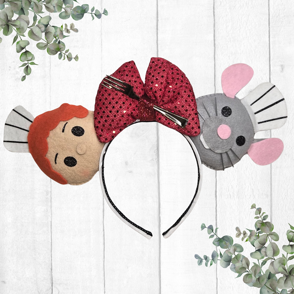 Ratatuille ears Headband with unique, design. Perfect for the parks, combining style, and comfort.