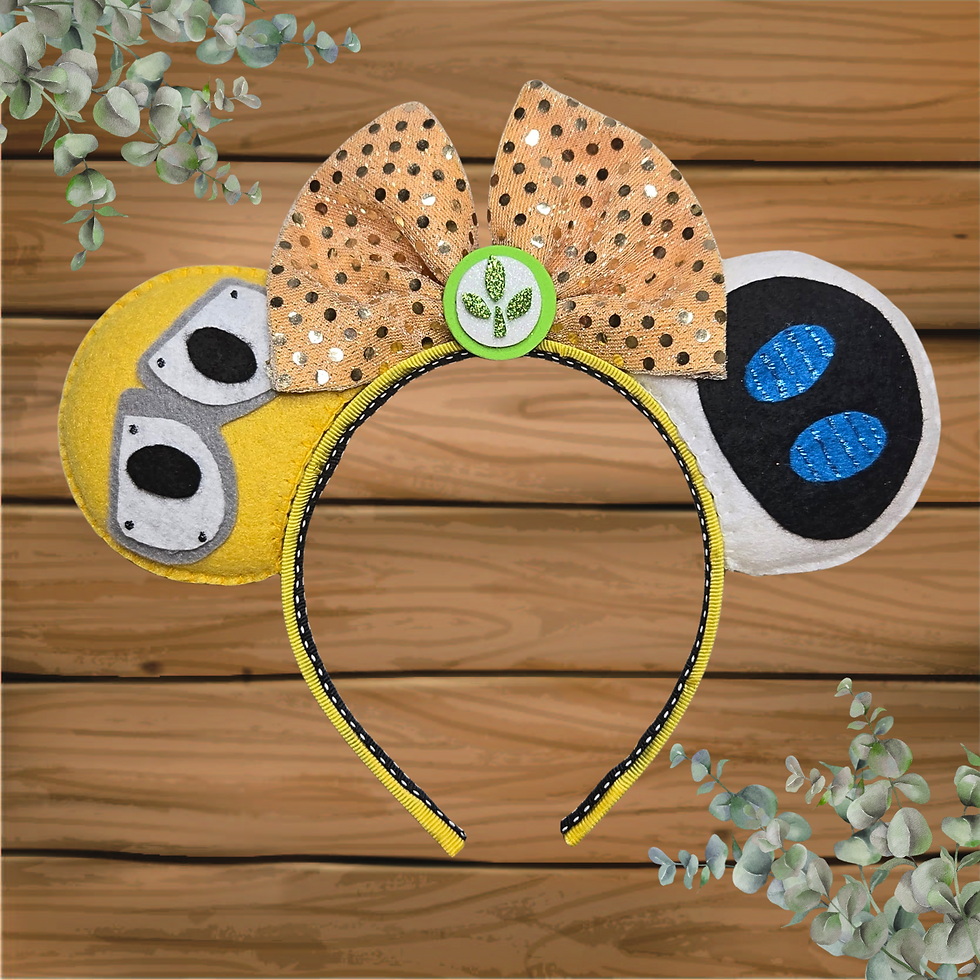Walle and Eve ears Headband with unique, design. Perfect for the parks, combining style, and comfort.
