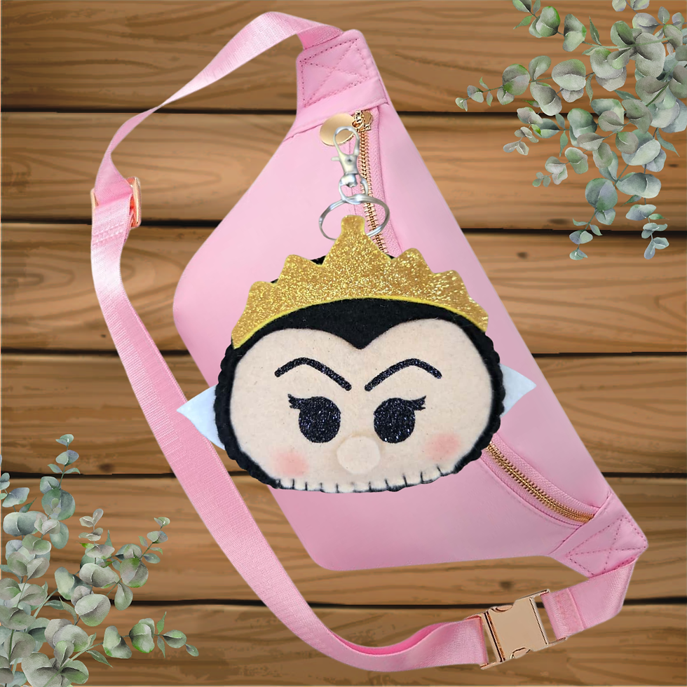 Evil Queen Keychain with unique, design. Perfect for park lovers who enjoy cute accessories. Perfect for bags!