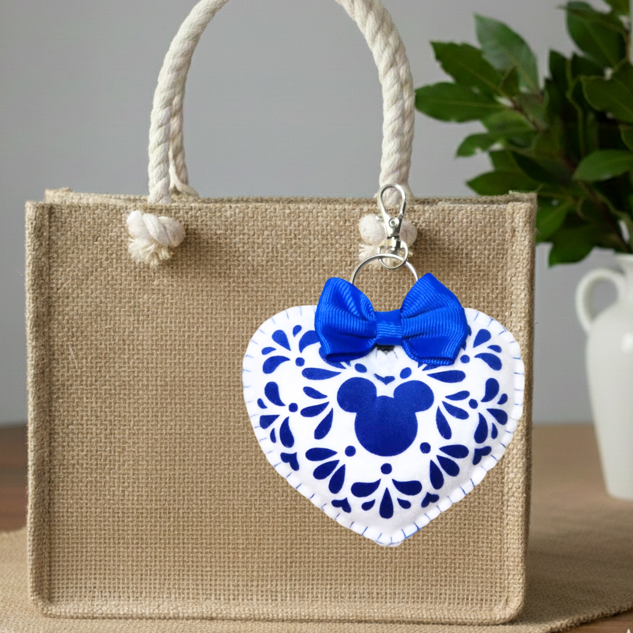 Blue Heart Talavera Keychain