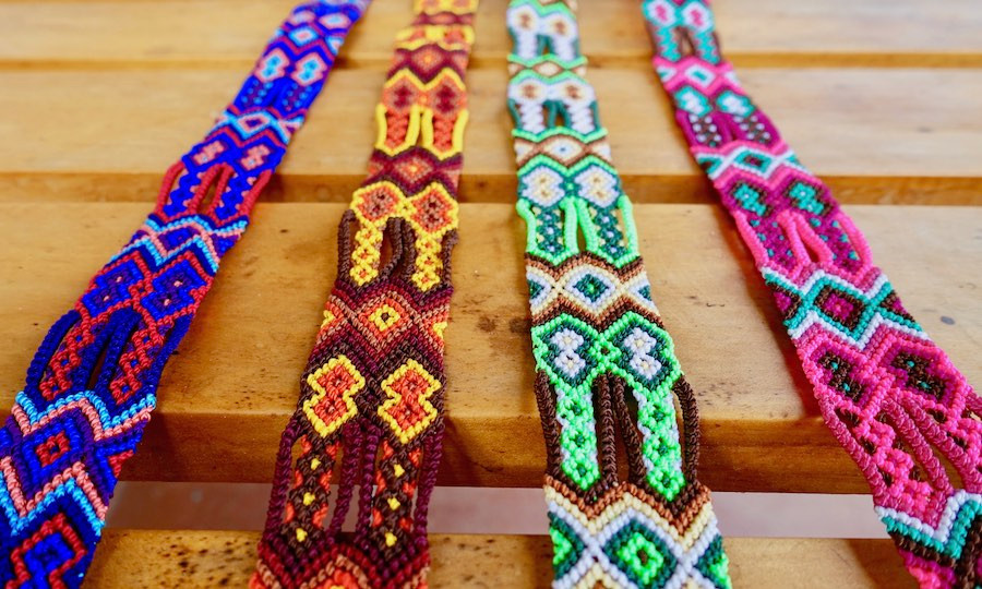 Friendship bracelet macrame ribbons