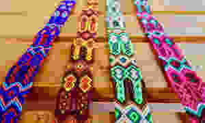 Friendship bracelet macrame ribbons