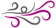 Simple icon of blowing wind in pink and grey