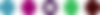 Colored dots representing handmade camera strap color sets with purple highlighted