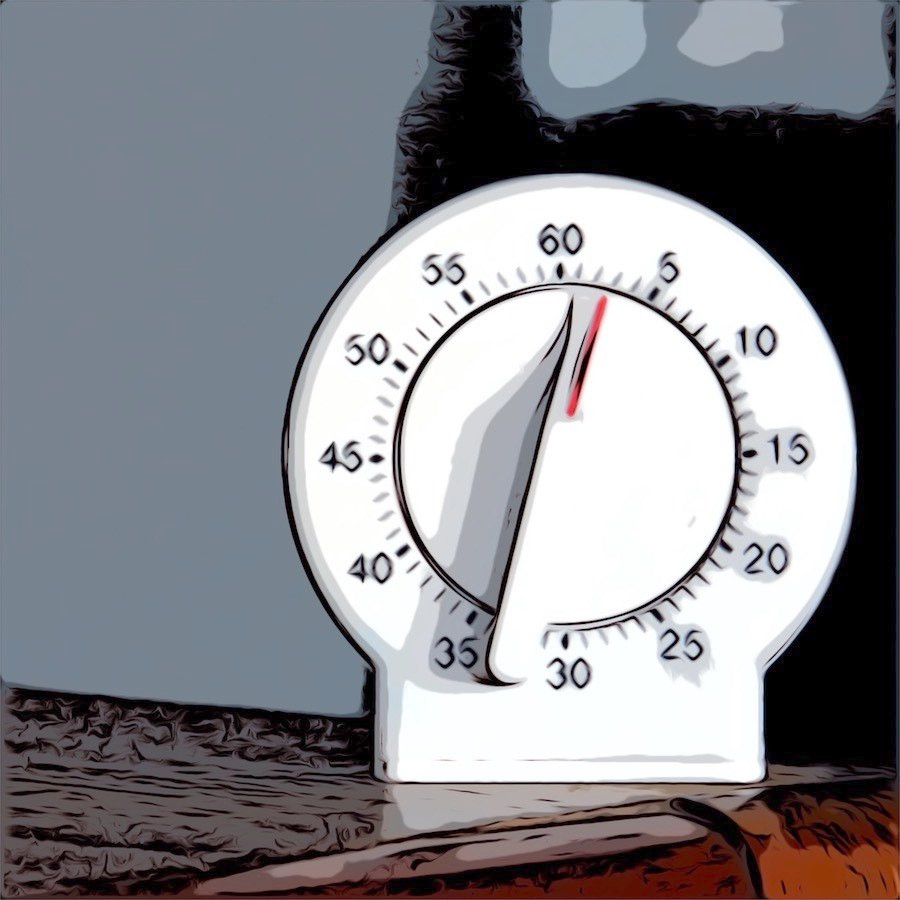 Comic cartoon of egg timer