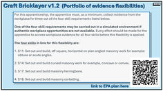 Craft Bricklayer Portfolio of Evidence Flexibilities