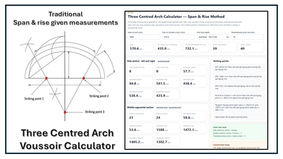 BTTB Three Centred Arch Voussoir Calculator (Span & Rise Measurments Required)