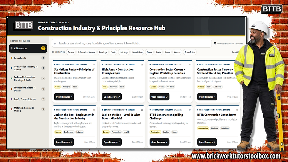 BTTB Construction Industry and Principles Resource Hub Menu