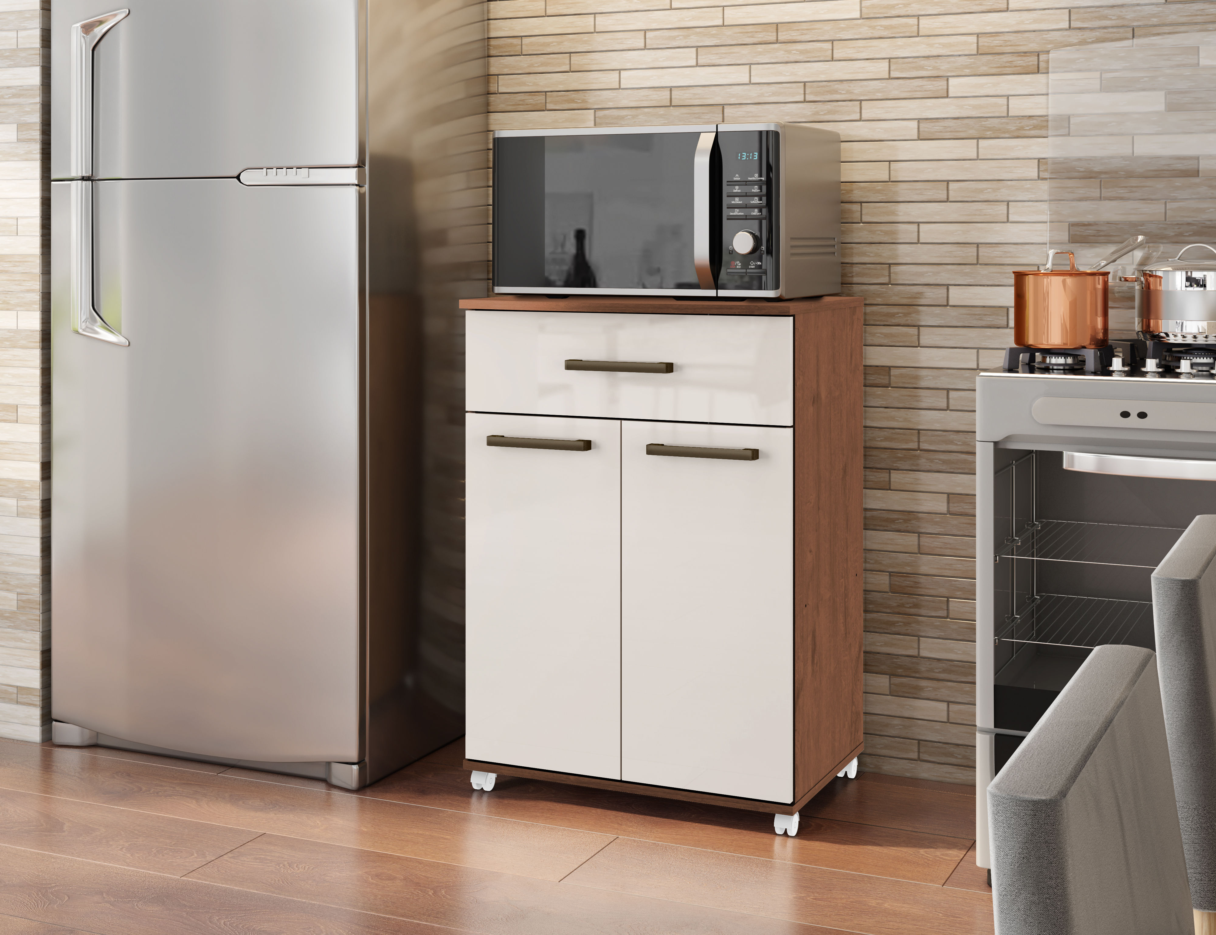 Multipurpose cabinet with Primor casters