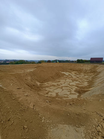 Aushubansicht des Bewässerungsbecken