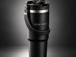 DEHYRA Trek 900ml black stainless steel travel tumbler with carry handle