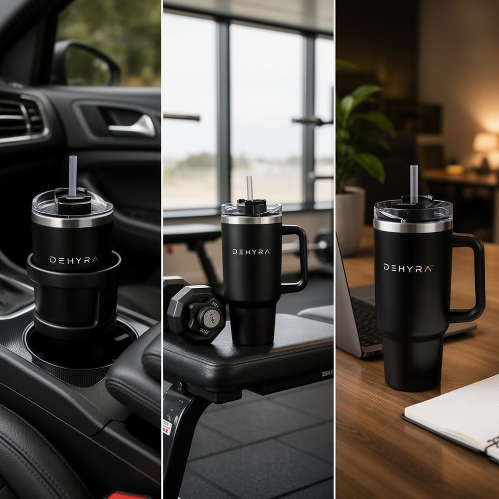 DEHYRA Flow tumbler with handle and straw product view