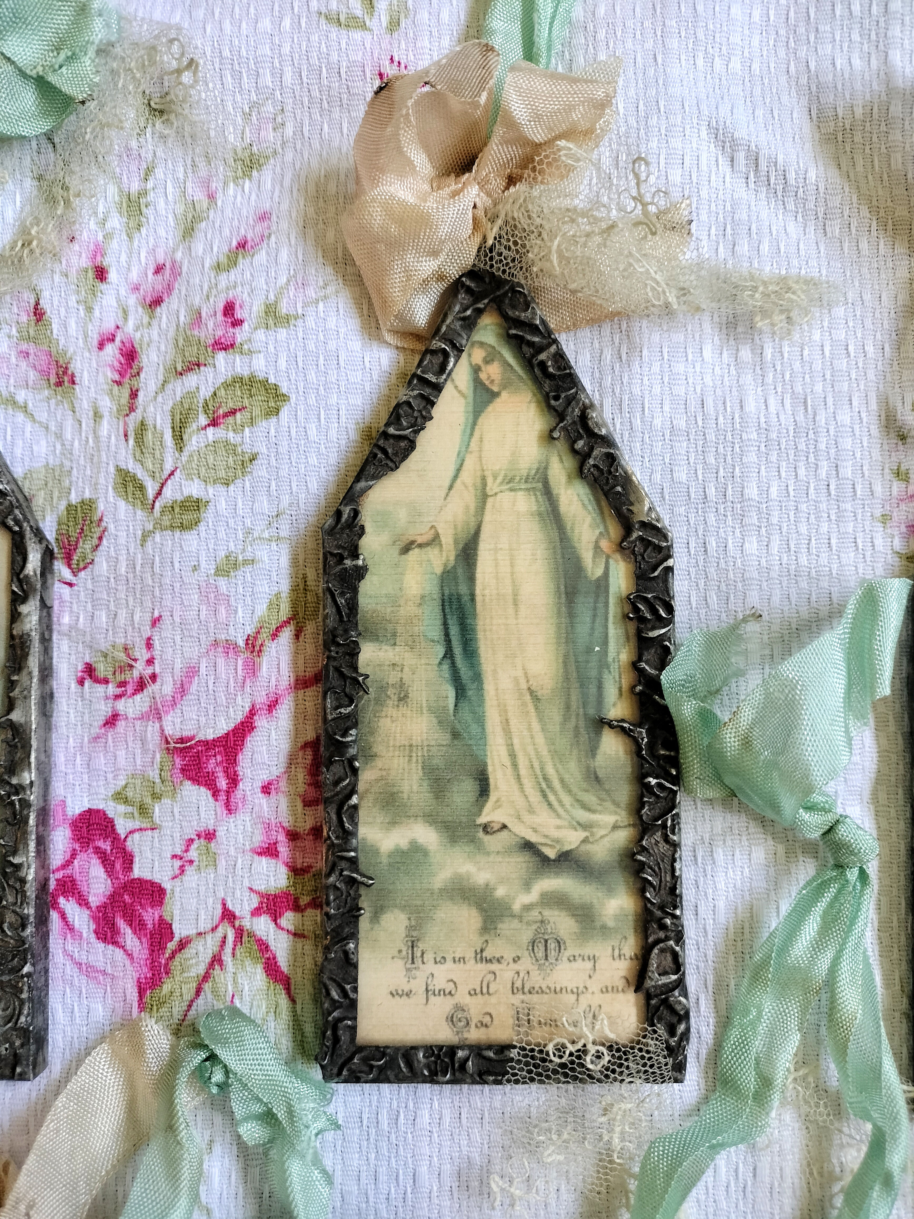 Mary solder glass ornament 