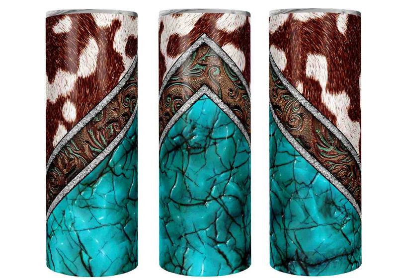 Turquoise Cowhide