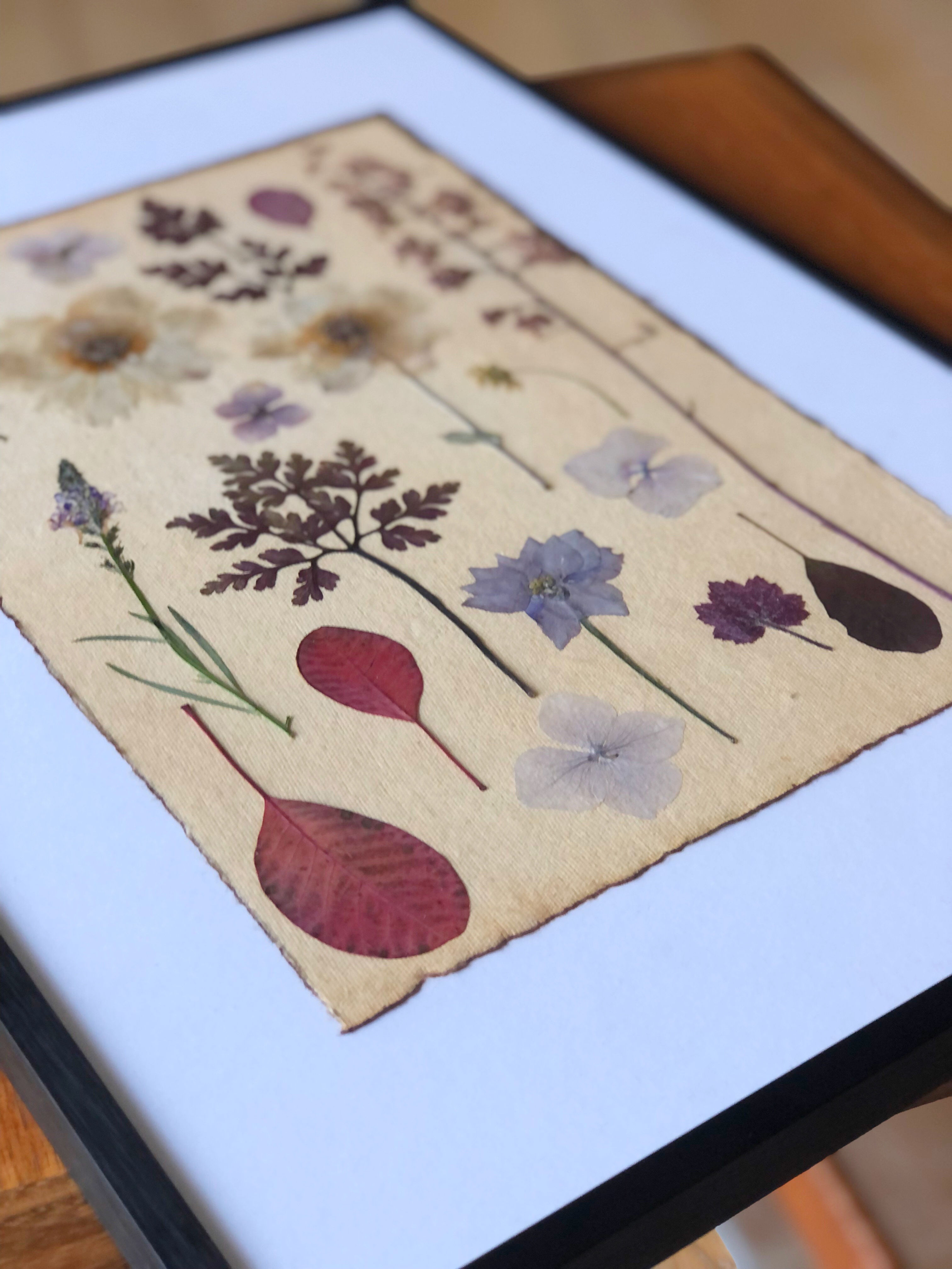 'September Garden' Pressed Flower Art