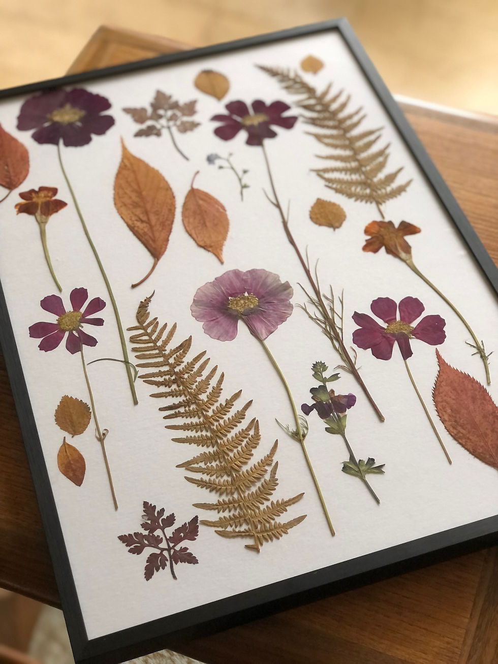 'Autumn Garden' Pressed Flower Art