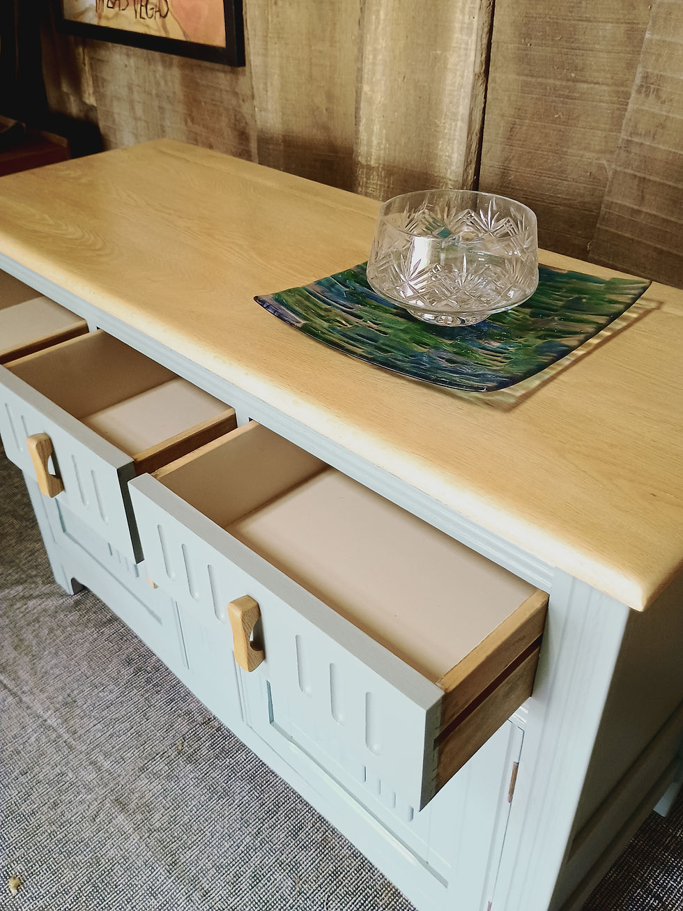 Thumbnail: Beautiful Hand Painted Vintage Dresser Sideboard