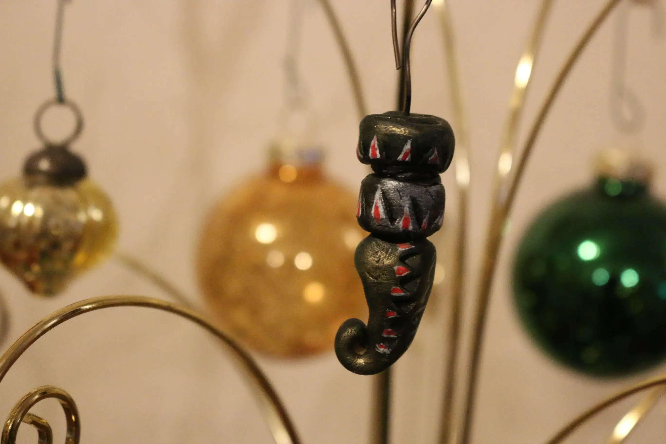 Swirl Pattern Tree Decoration - Hand-sculpted and painted