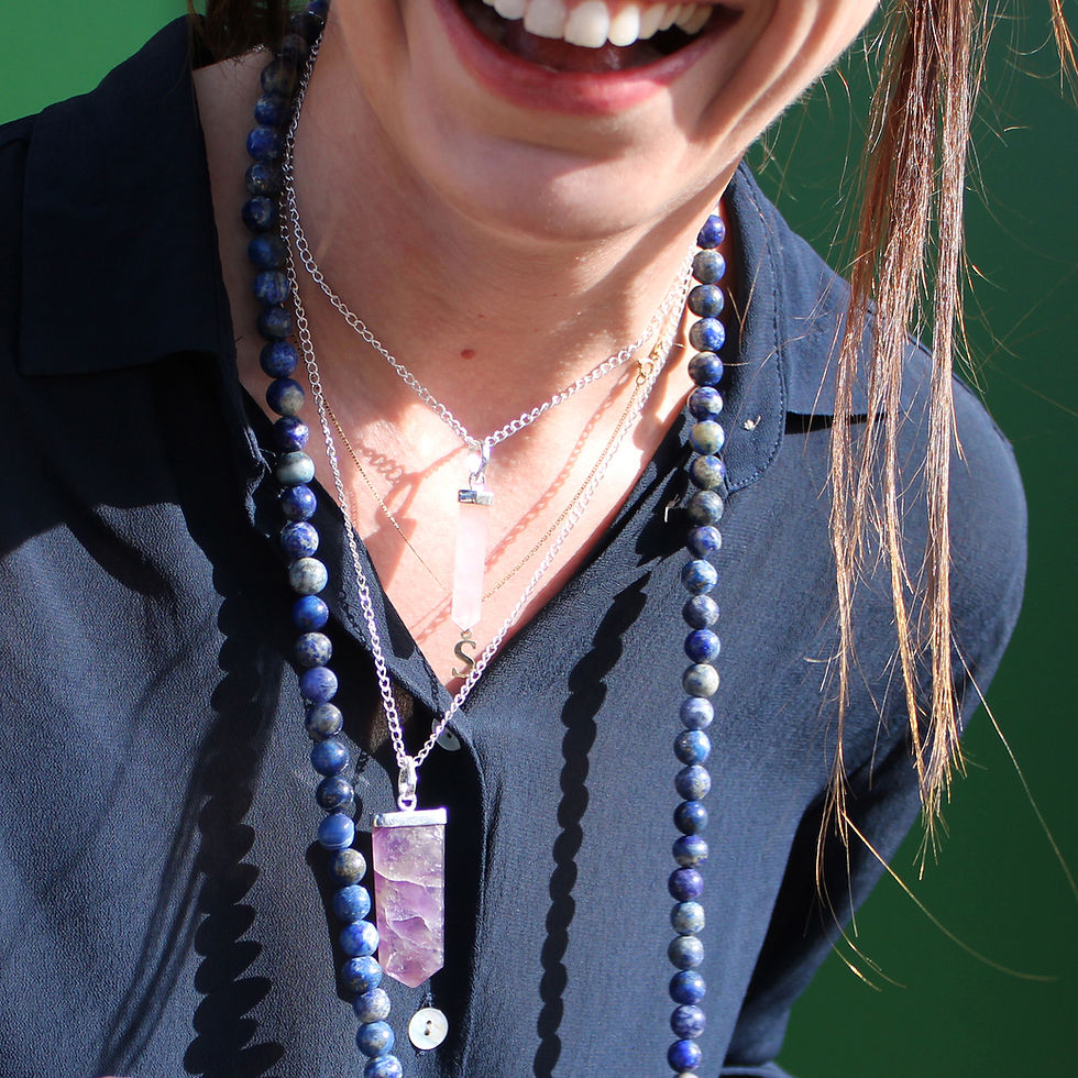 Thumbnail: Gemstone Classic Point Pendant - Black Agate