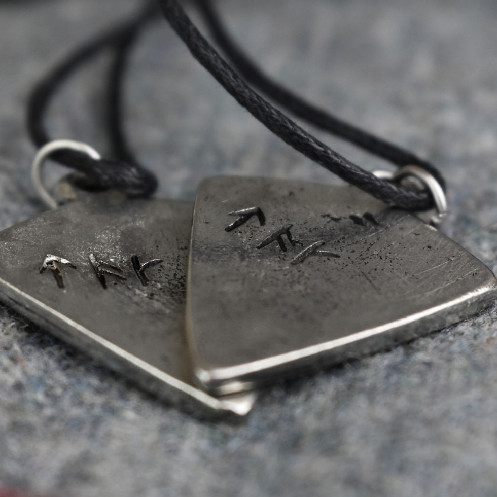 Thumbnail: St Ninian's Knot - Blue Stone - Celtic Pewter Pendant