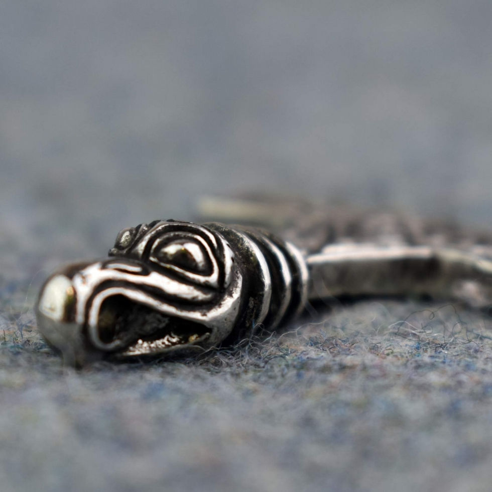 Thumbnail: Bird Headed Thor's Hammer Pewter Norse Pendant