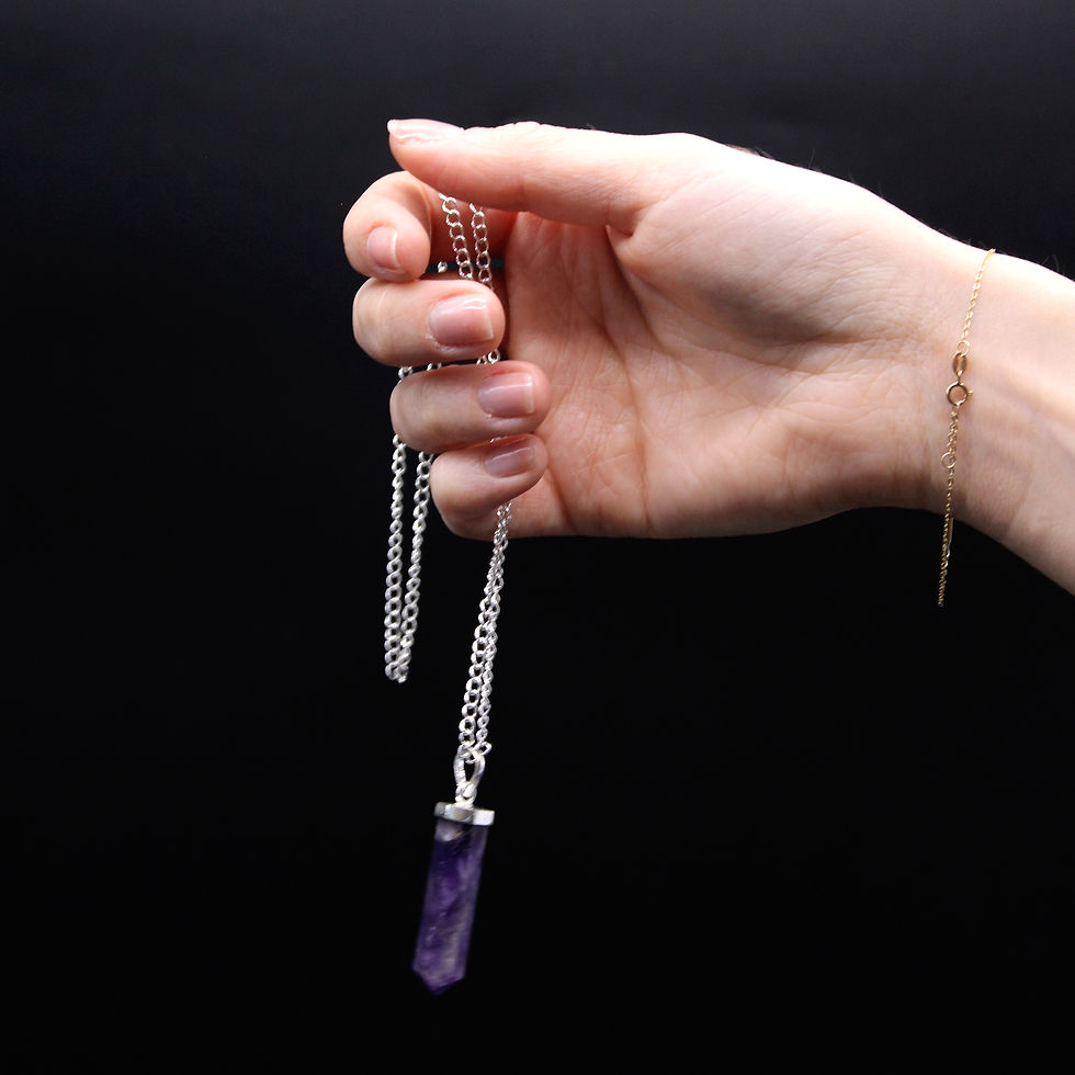 Thumbnail: Gemstone Classic Point Pendant - Black Agate