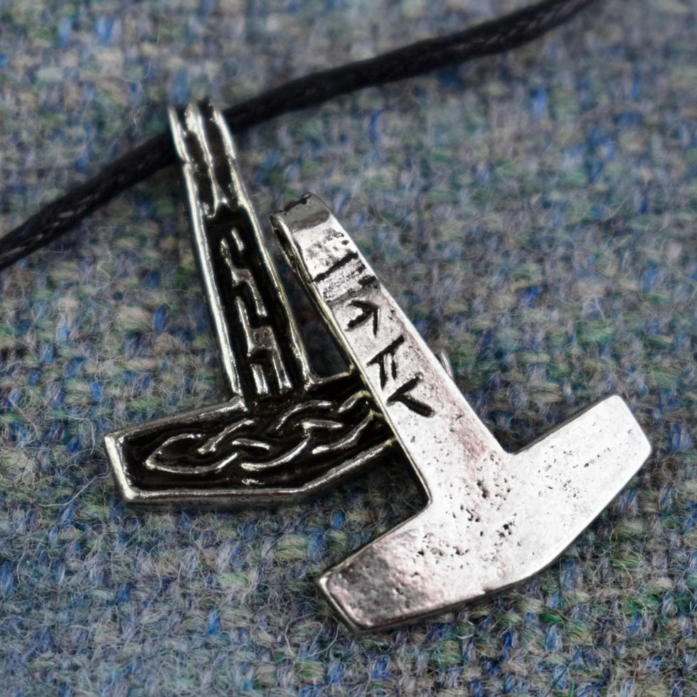 Thumbnail: Thor's Hammer Small Pewter Norse Pendant