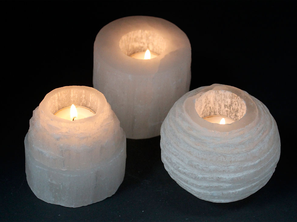 Thumbnail: Selenite Cylinder Candle Holder - 8 cm