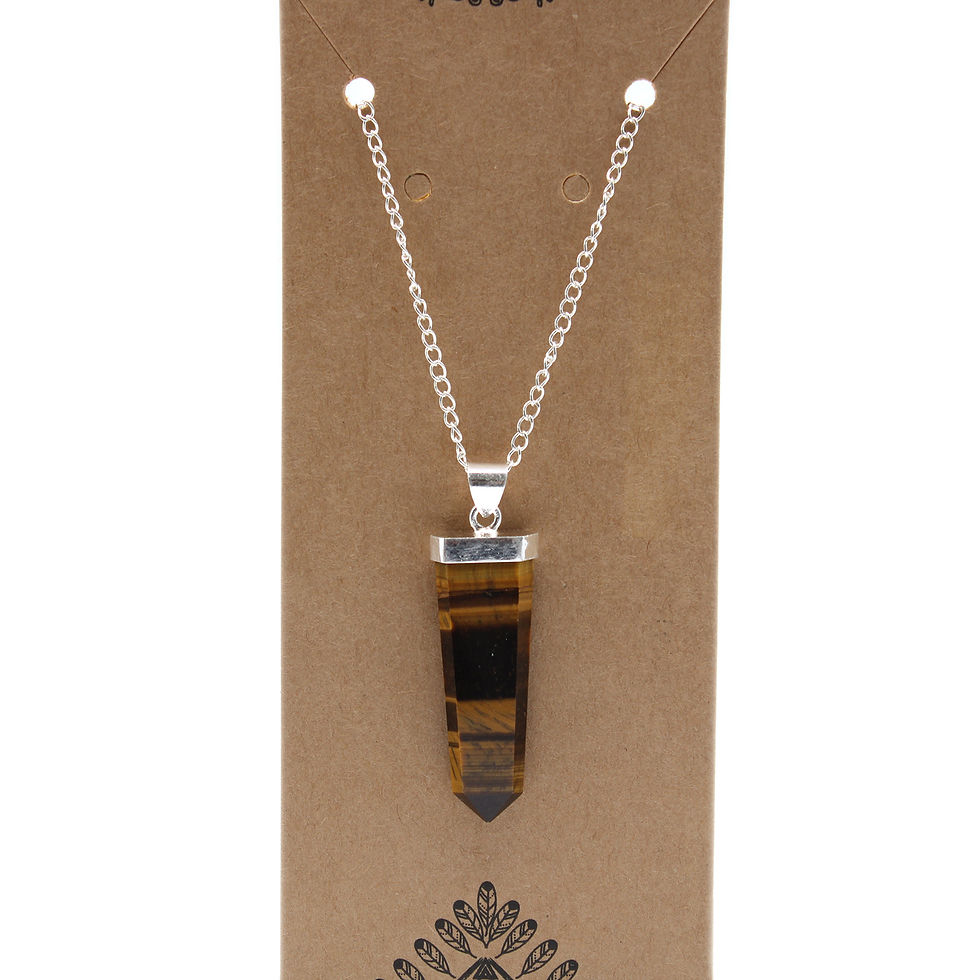 Thumbnail: Gemstone Flat Pencil Pendant - Tiger Eye