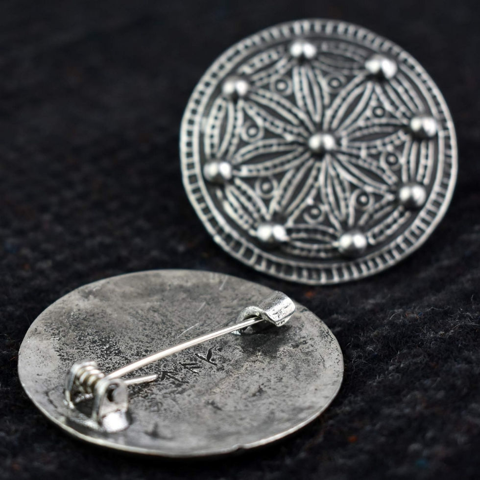 Thumbnail: Medium York Disc Pewter Norse Brooch