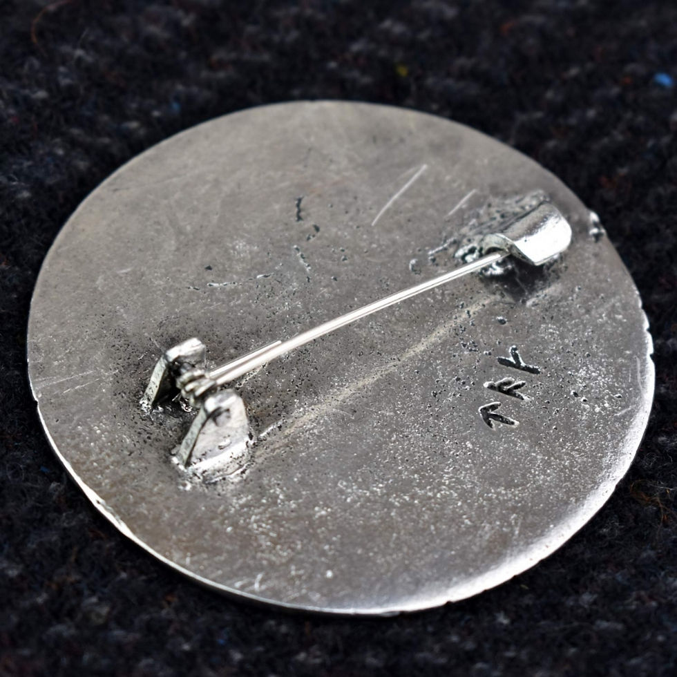 Thumbnail: Large York Disc Pewter Norse Brooch