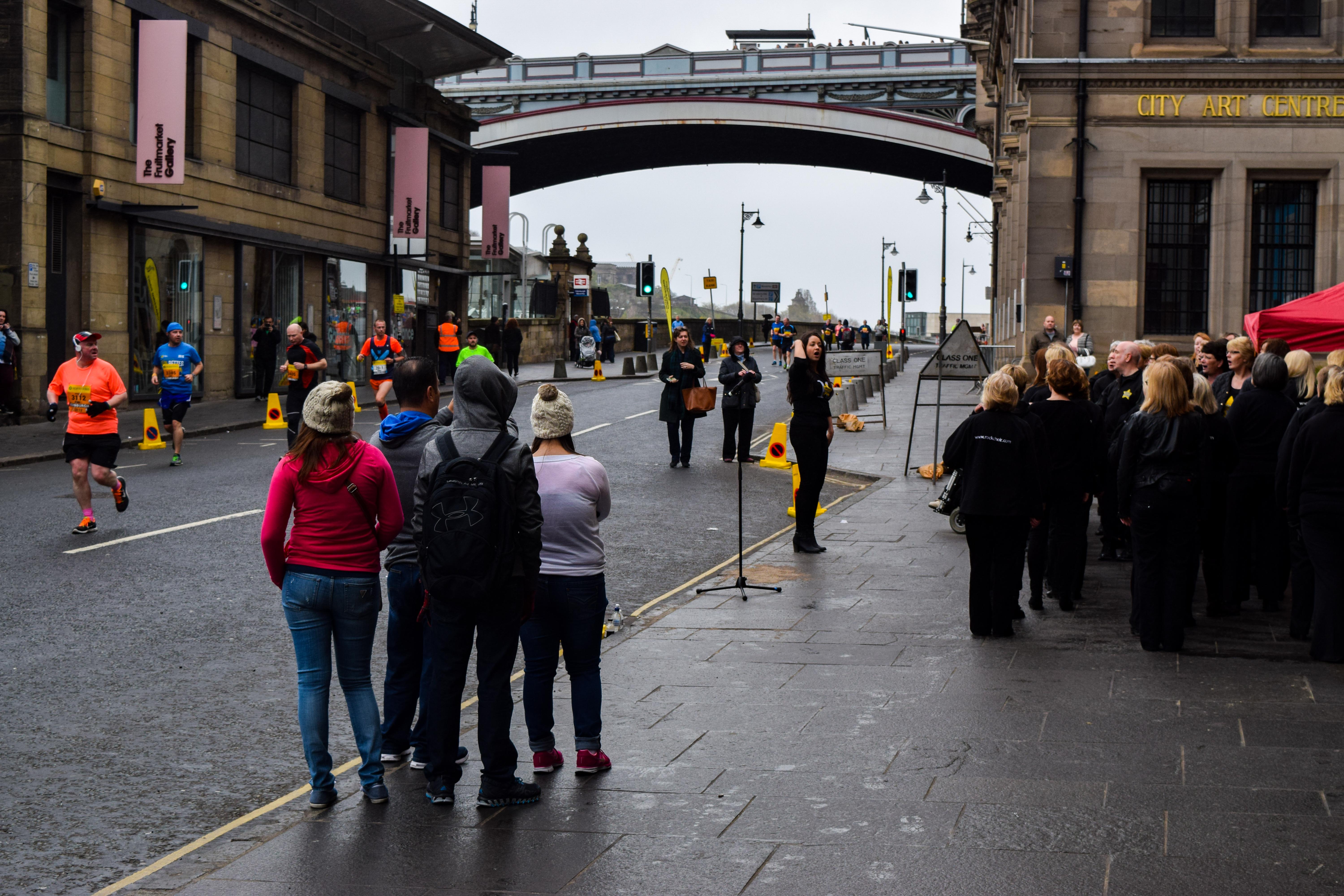 Watching the runners · Scotland
