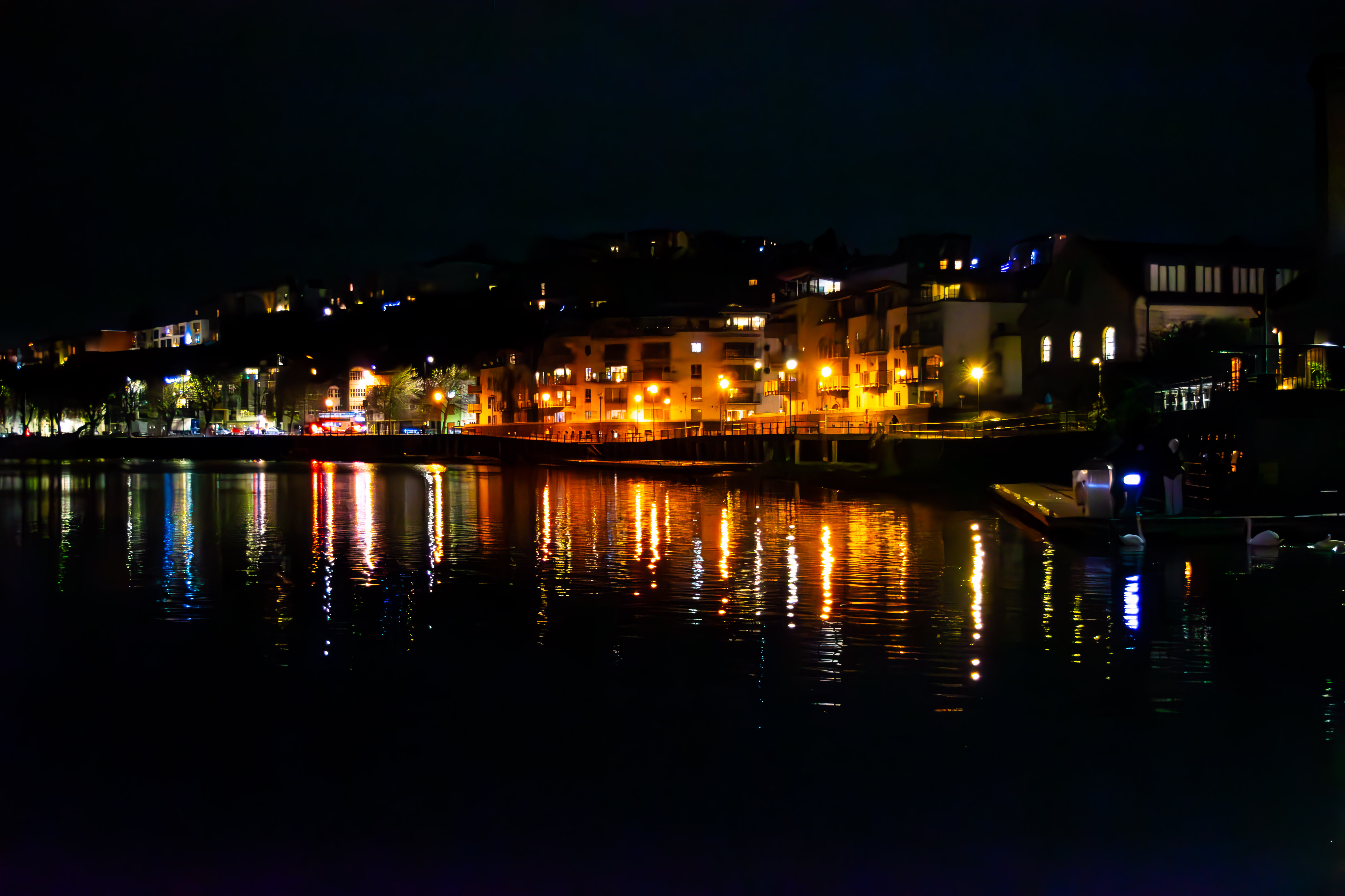 Bristol harbour at night