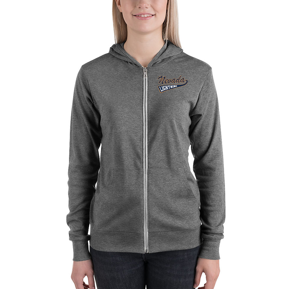 Thumbnail: Nevada Lightning - No Softball - Unisex Zip-Up Hoodie
