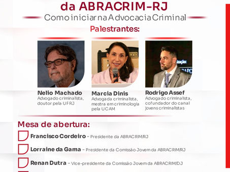 Marcia Dinis participará de evento promovido pela Comissão Jovem Advocacia da ABRACRIM-RJ