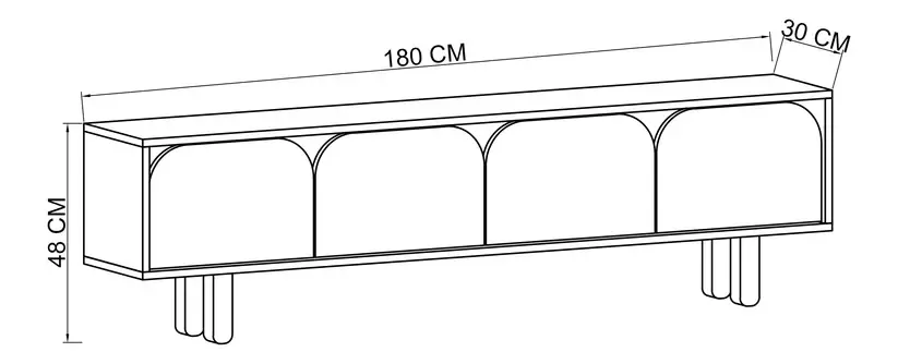 Küçük resim: Lazio Bohem Ahşap Ayaklı Tv Ünitesi Tv Sehpası Safir Meşe
