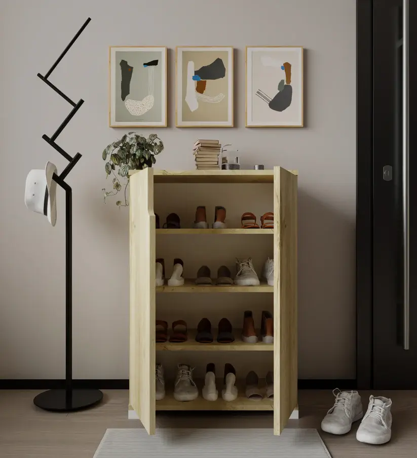 Küçük resim: Venedik 4 Bölmeli Ayakkabılık Safir Meşe