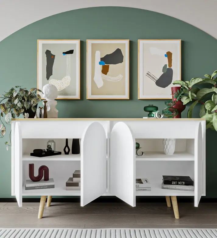 Küçük resim: Venezia Konsol Safir Meşe-Beyaz