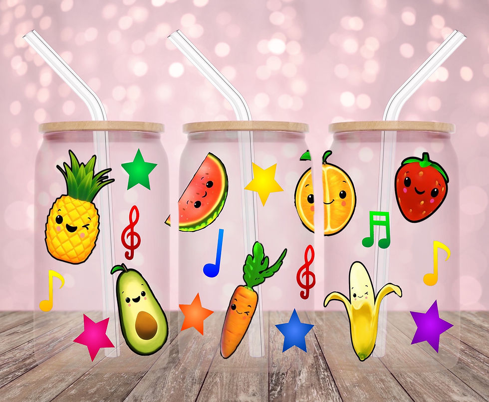 Dancing fruit UVDTF Libby cup wrap