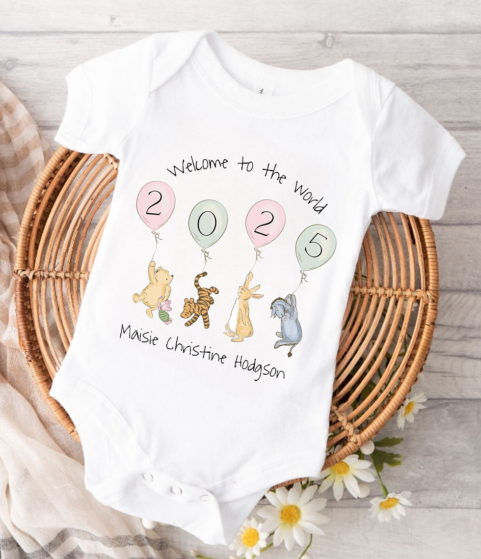 Personalised Winnie baby DTF transfer