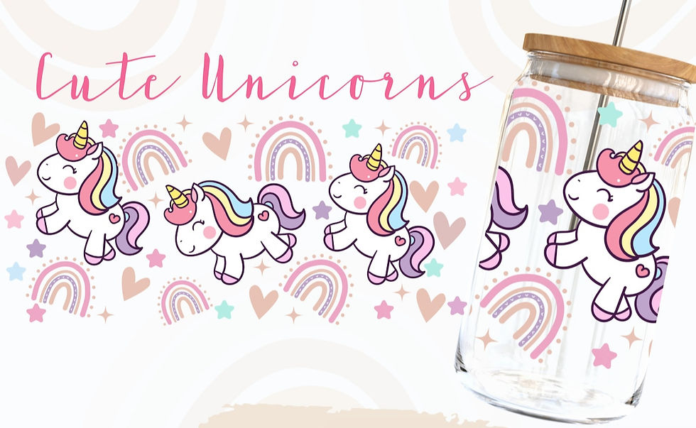 Unicorn UVDTF Libby cup wrap