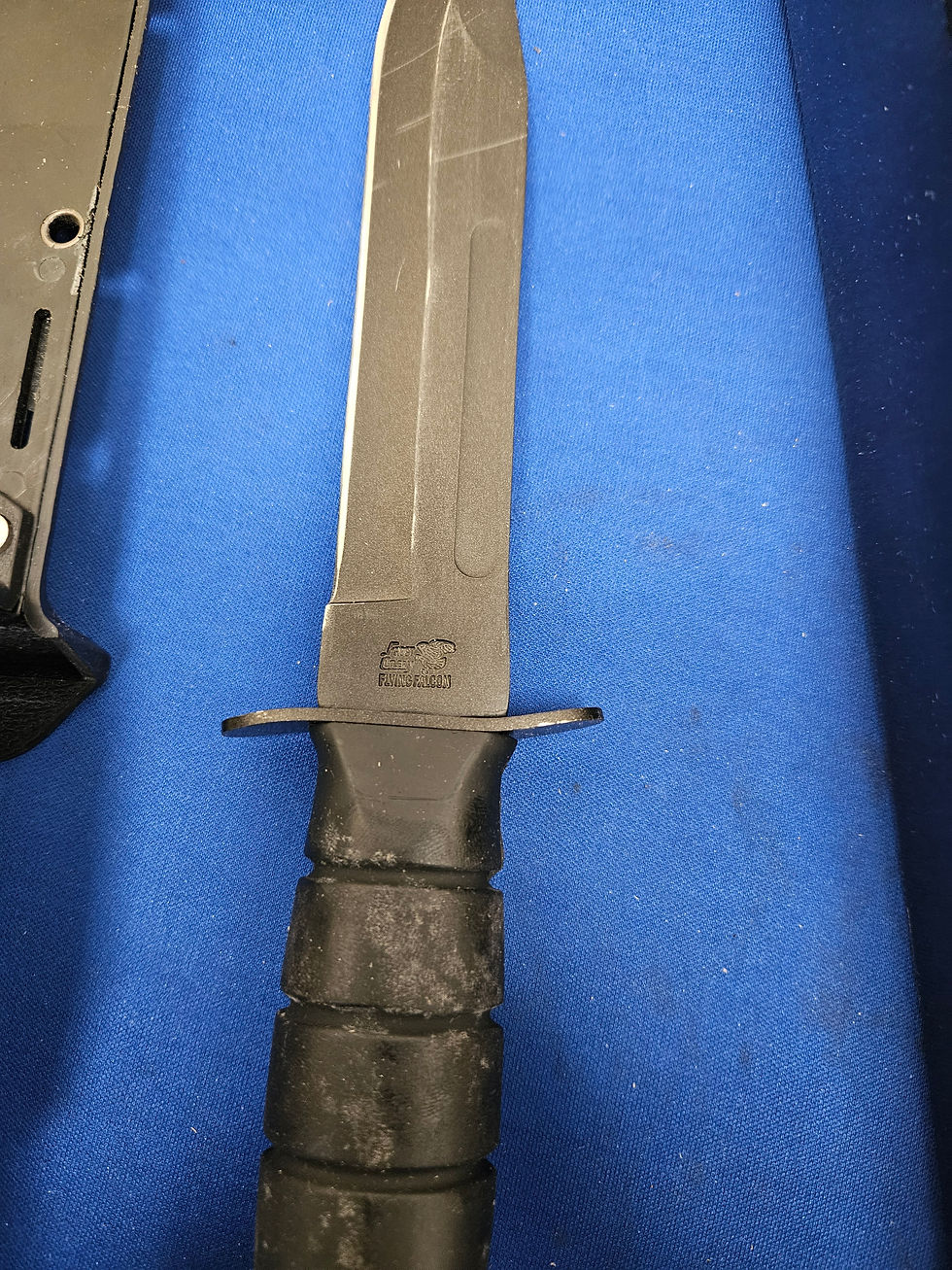 Thumbnail: Flying Falcon Tactical Bowie Knife with Kydex Sheath Rubberized Grip