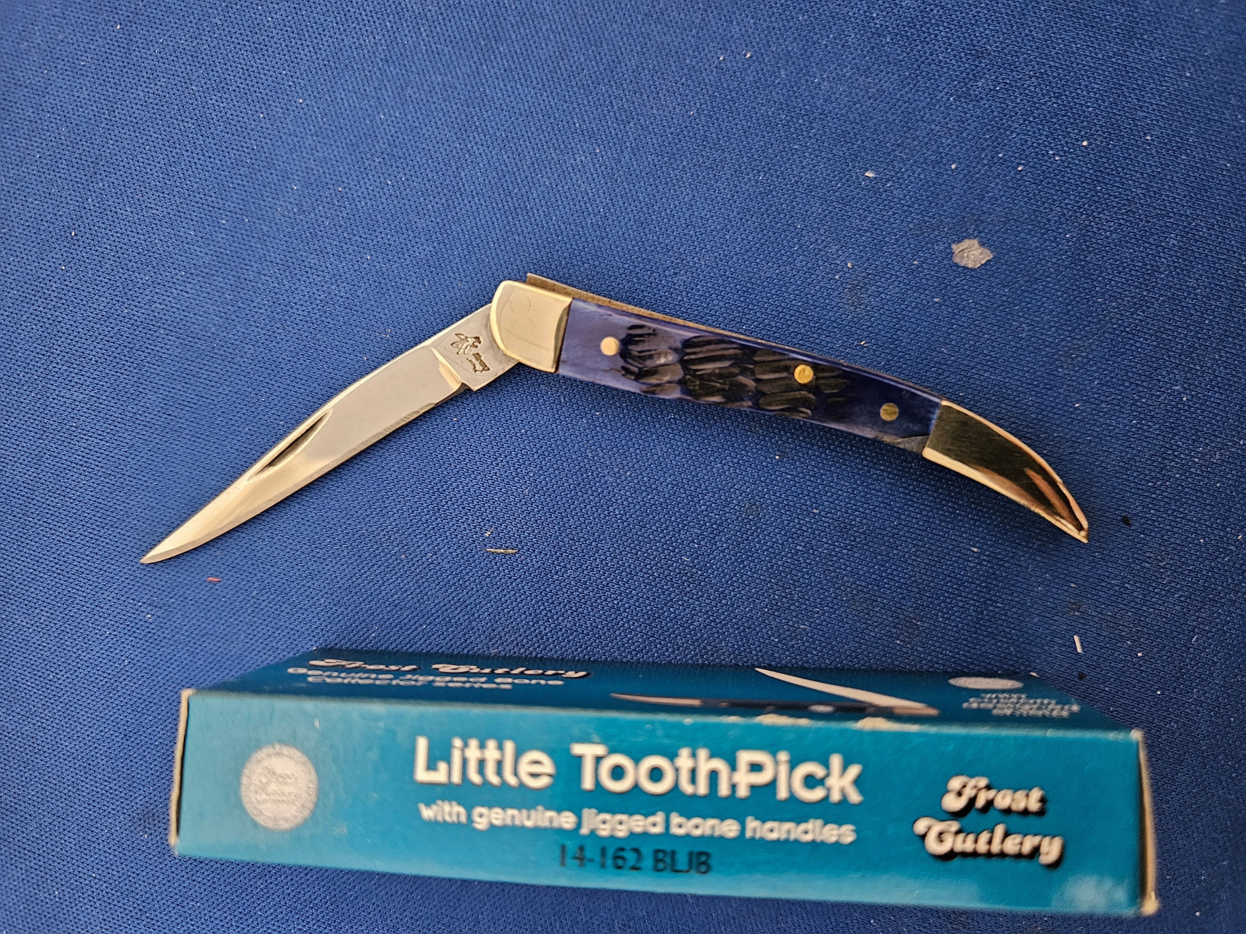 Little Toothpick by Frost Cutlery with Purple Jigged Bone Handles