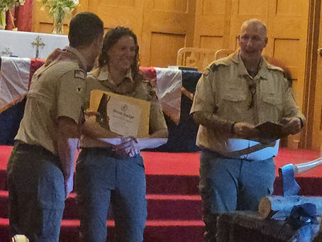 Sarah Earns Wood Badge
