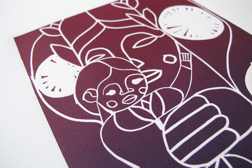 Thumbnail: Alexander Tovborg_linoleums tryk til salg / lino cut for sale_2020