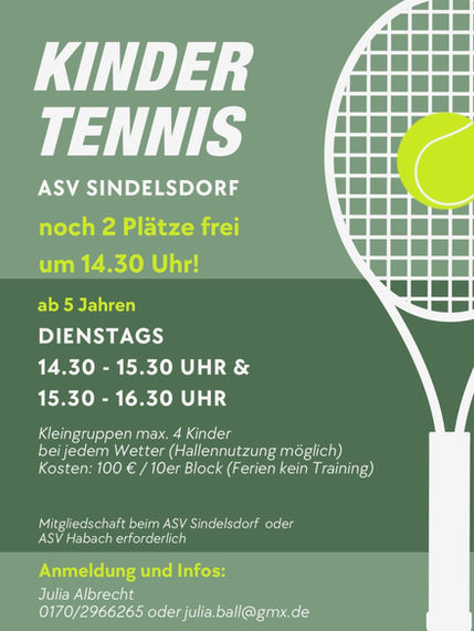 Kindertennis beim ASV Sindelsdorf