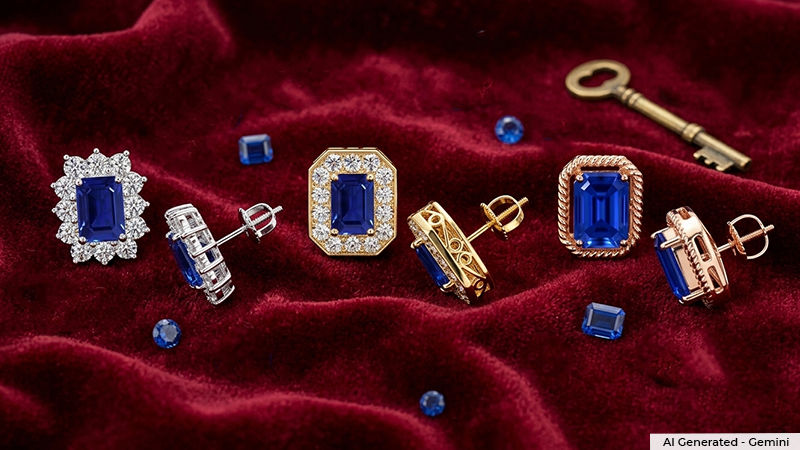 different designs of sapphire studs